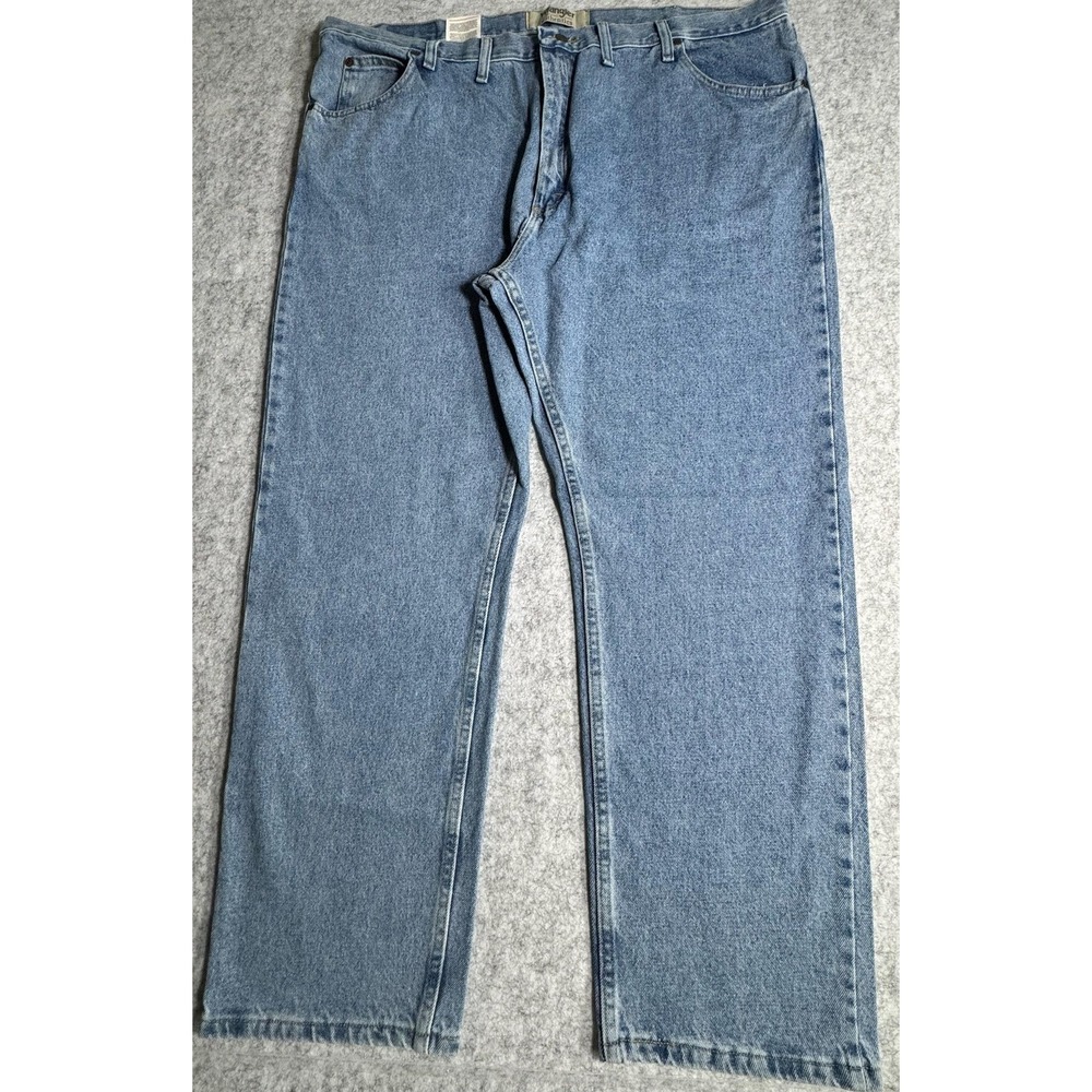 Wrangler Authentics Jeans Mens 46x30 Blue Relaxed Straight ZM100LS Light Wash